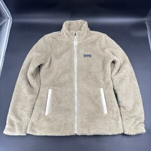 Patagonia Los Gatos Fuzzy Fleece Sweater Full Zip Jacket Beige Cream Women’s L